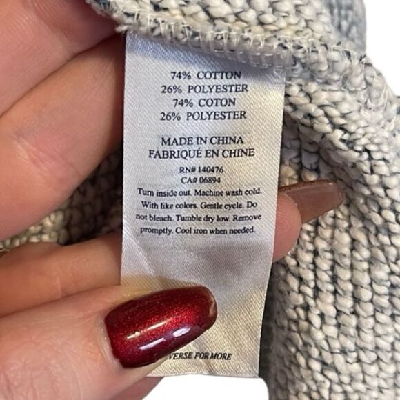 FAHERTY-Whitewater Baja Blue Hoodie V-Neck Pullover Oversized Beachy, Size Small - Picture 11 of 16